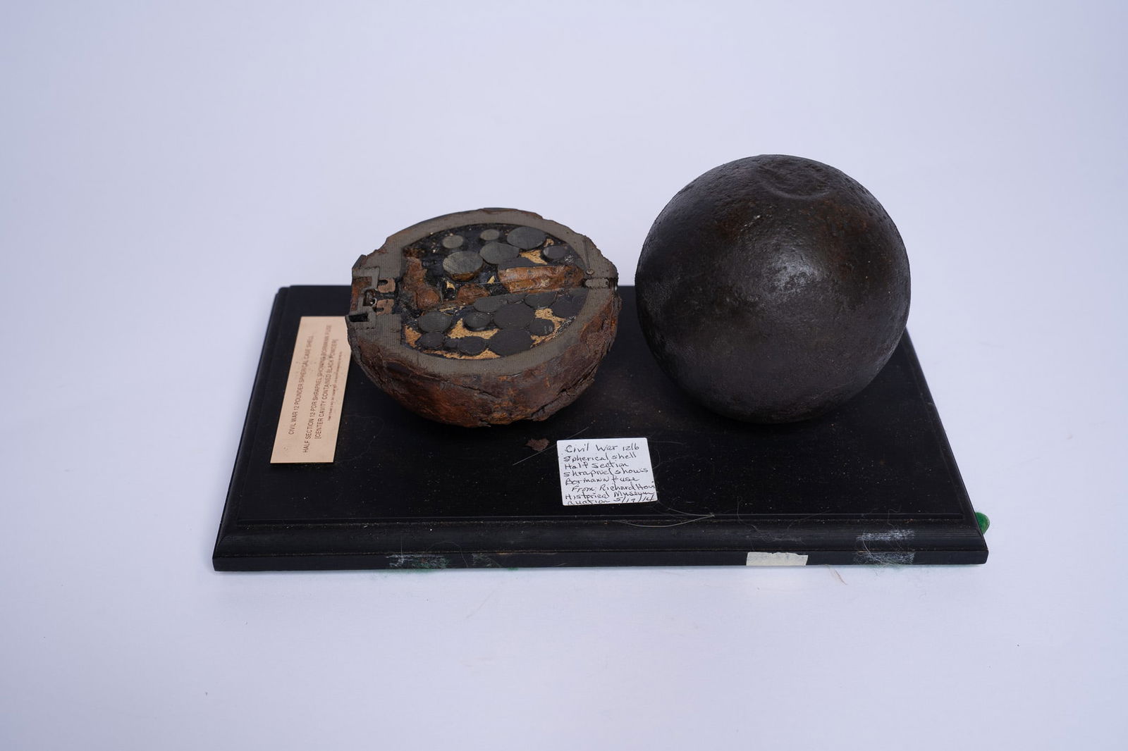 Civil War 12 Pounder Spherical Case Shell and Half Section (1 of 2)