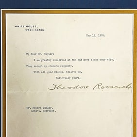 Typed Letter Signed as President Theodore Roosevelt