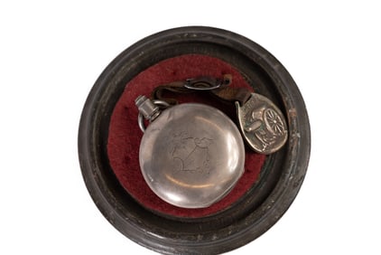 1878 Elgin Coin Silver Pocket Watch with Confederate States Pendant in Case