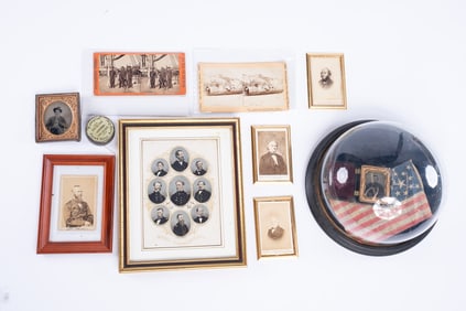Collection of Civil War Era Photographs and Army Caps