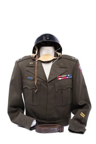 WWII General Omar N. Bradley's Ike Jacket, Helmet, and Belt