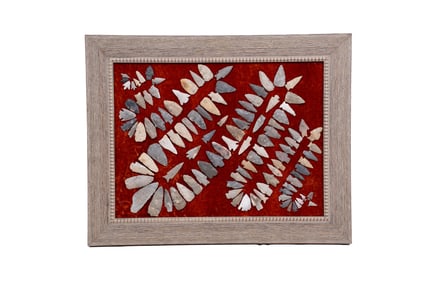 Collection of Native American Arrowheads in Frame