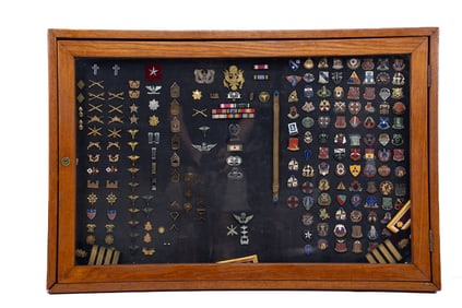 Collection of Military Medals and Honors in Shadowbox