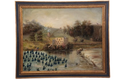 Michigan's Charge Across Boteler's Ford Oil Painting