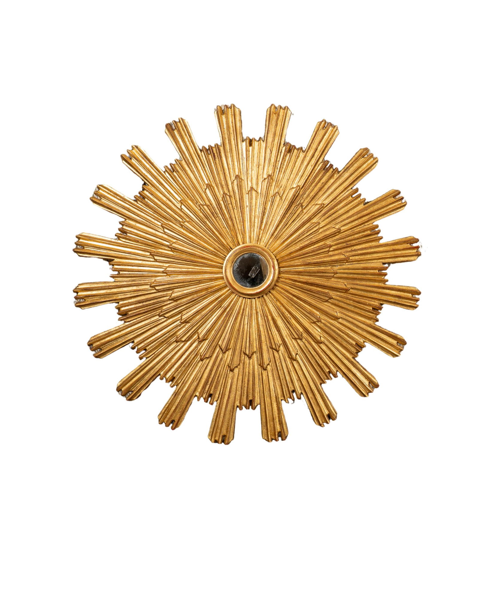 Vintage Midcentury Gilt Carved Wood Sunburst Mirror (1 of 1)