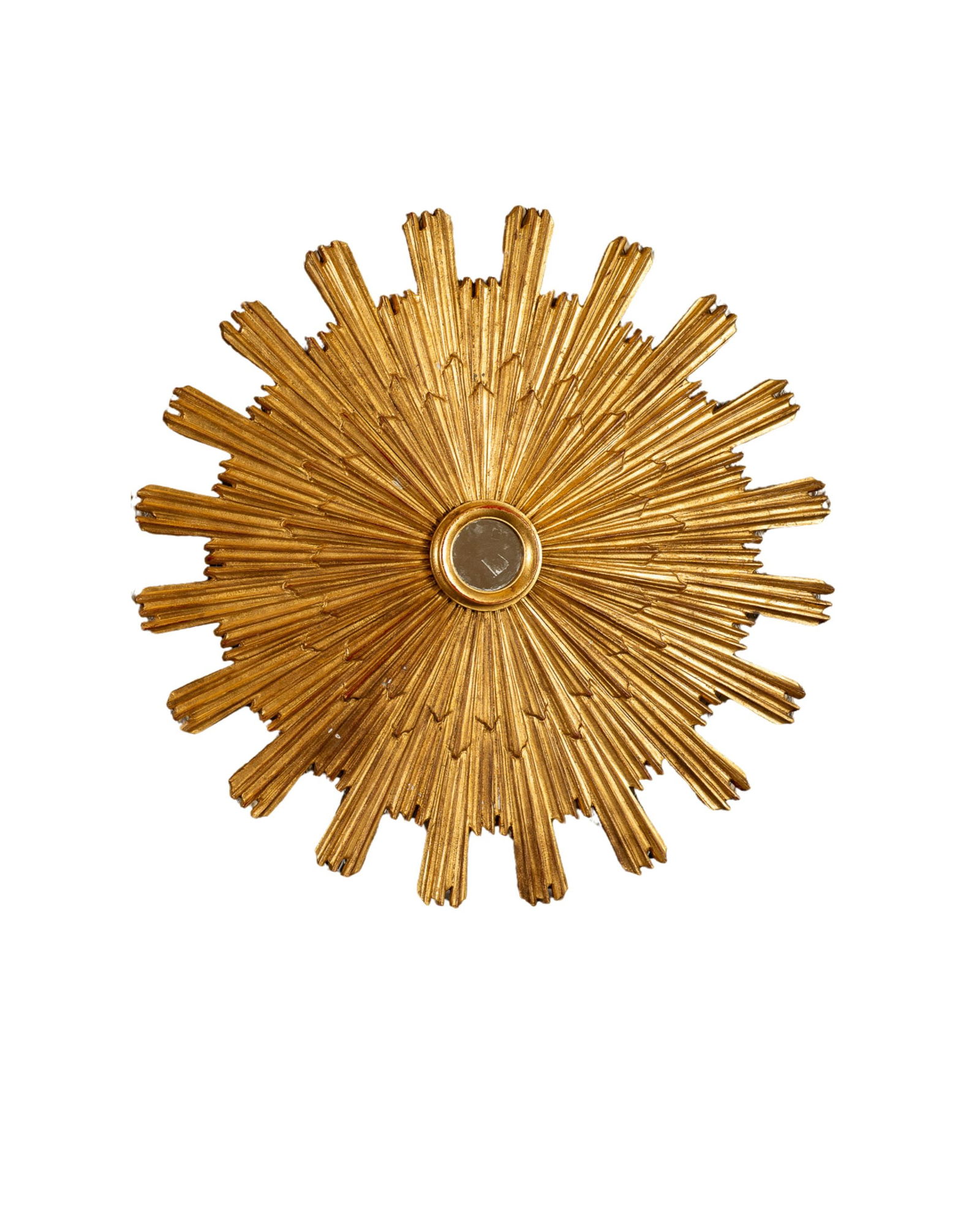 Vintage Midcentury Gilt Carved Wood Sunburst Mirror (1 of 1)