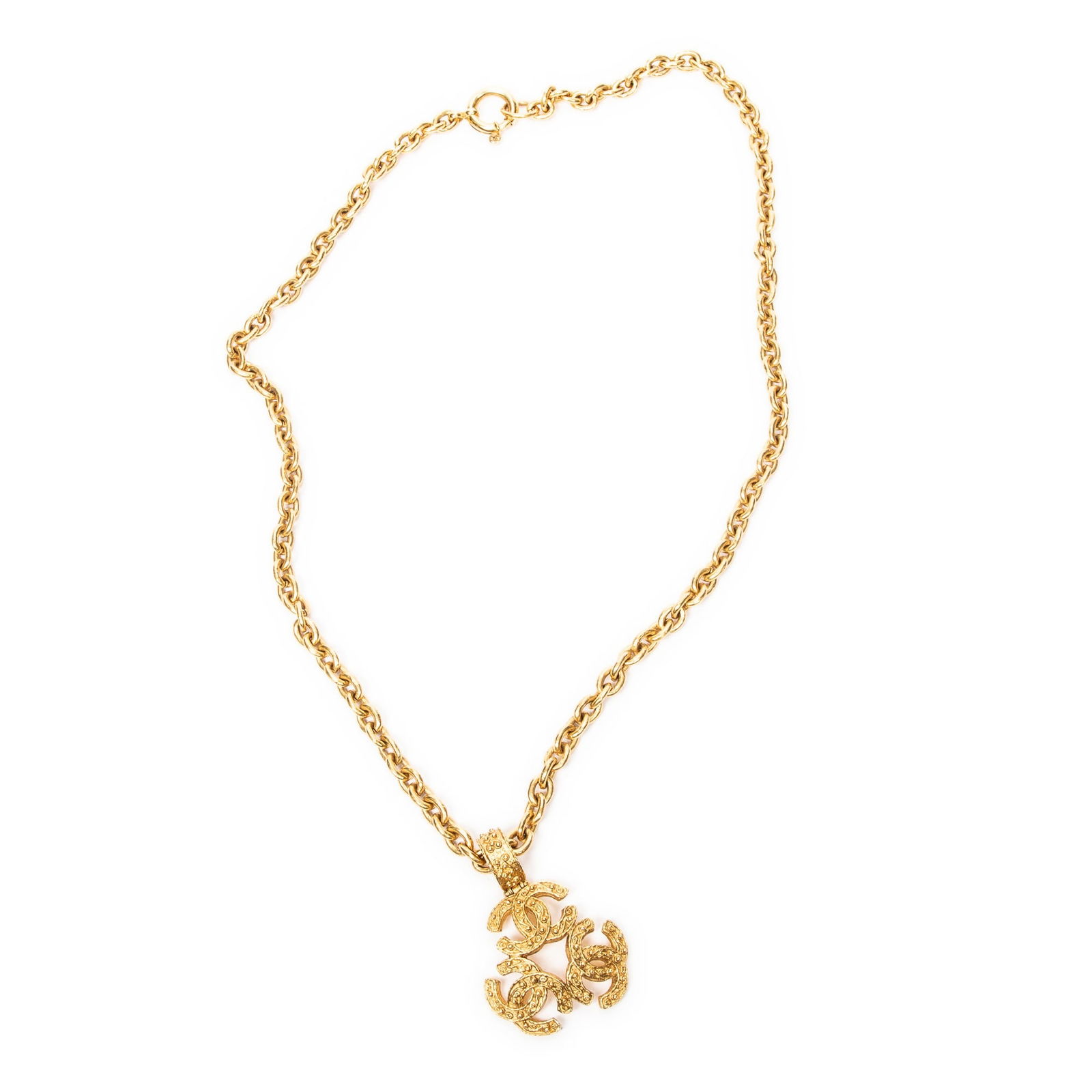 Chanel 3 CC Pendant Chain Necklace Gold Plated (1 of 4)