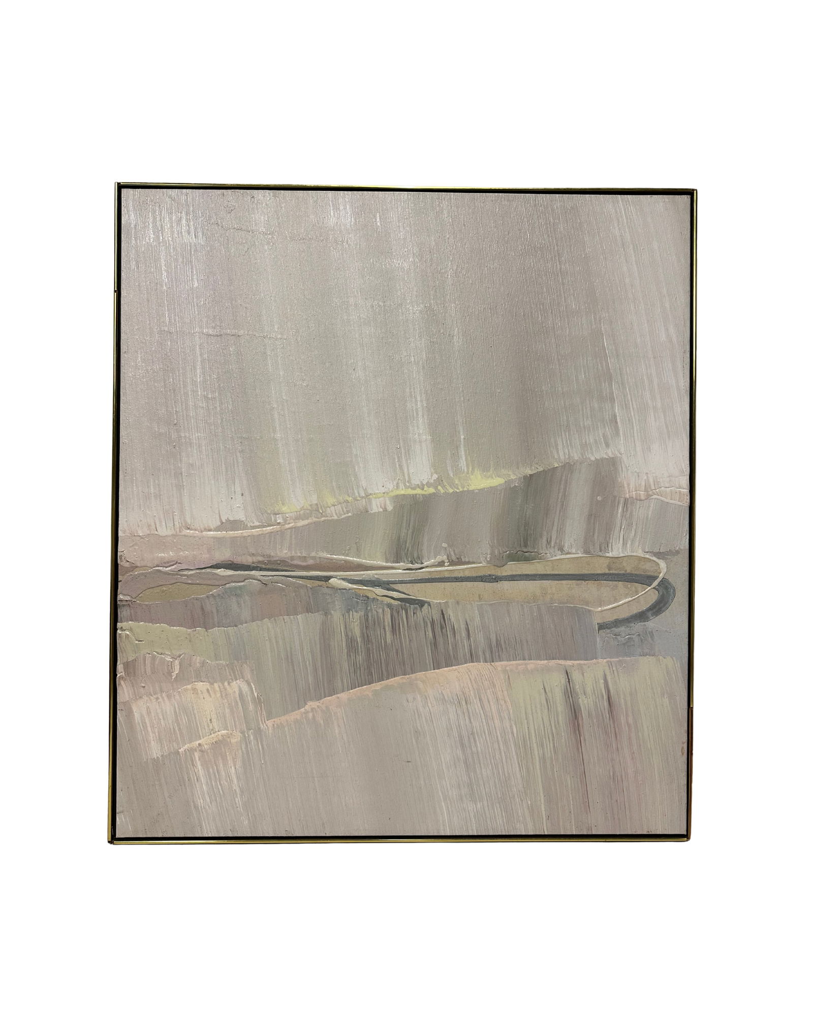 Sandi Slone, American 1939 - , Second Sight, Acrylic on Canvas: Sandi Slone, American 1939 - Second Sight, 1978 Acrylic on Canvas, H 60.5 x W 53.5 x D 1 inches Signed on back Metal frame, H 61.75 x W 55 x D 1.5 inchesCondition: Slight marking on bottom right corne