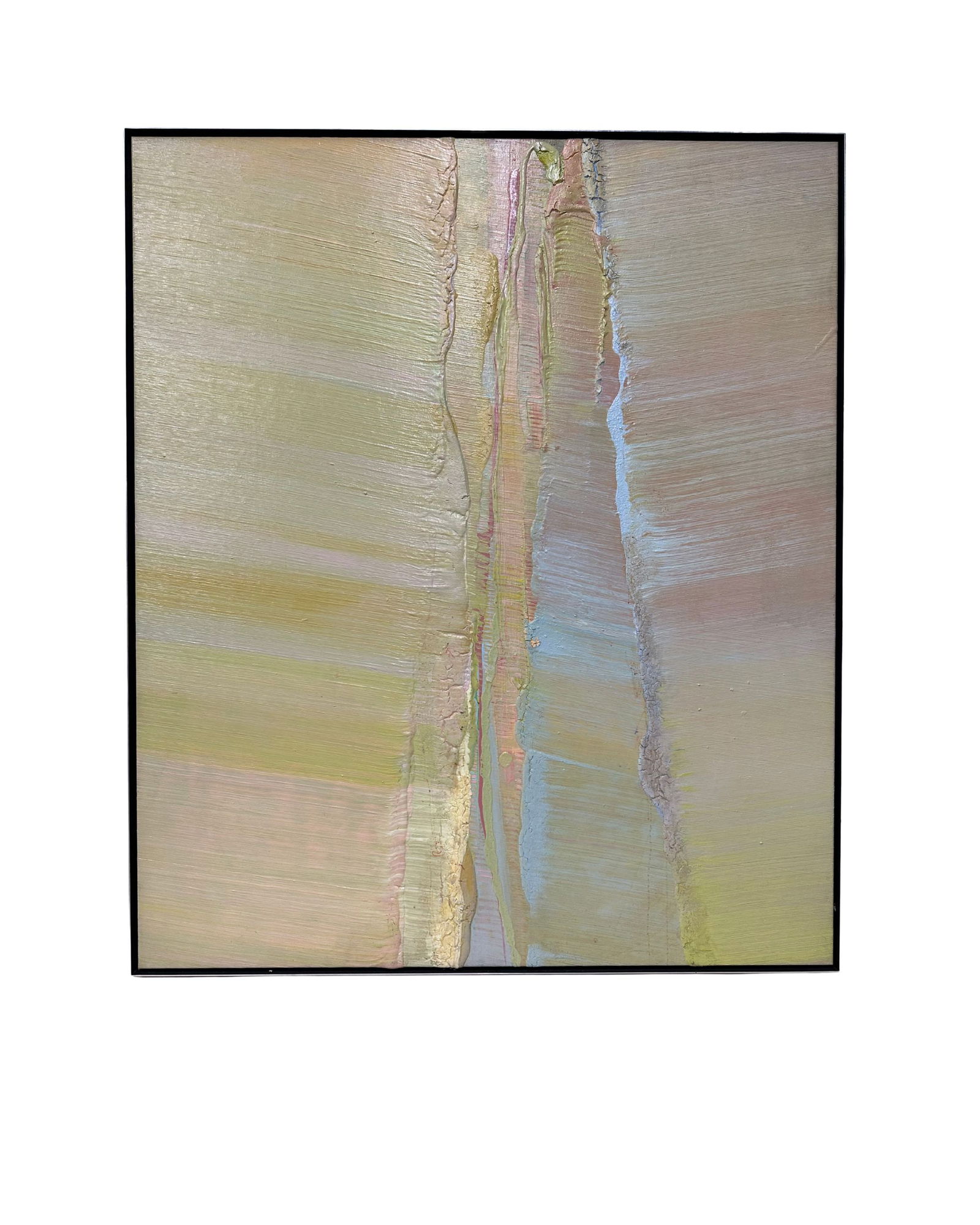 Sandi Slone, American, 1939, Aubade, Acrylic on Canvas: Sandi Slone, American, 1939 Aubade, 1977 Acrylic on canvas, H 76 x W 64.5 x D 1 inches Signed on back Metal frame, H 77 x W 65.5 x D 2 inches Condition: Good