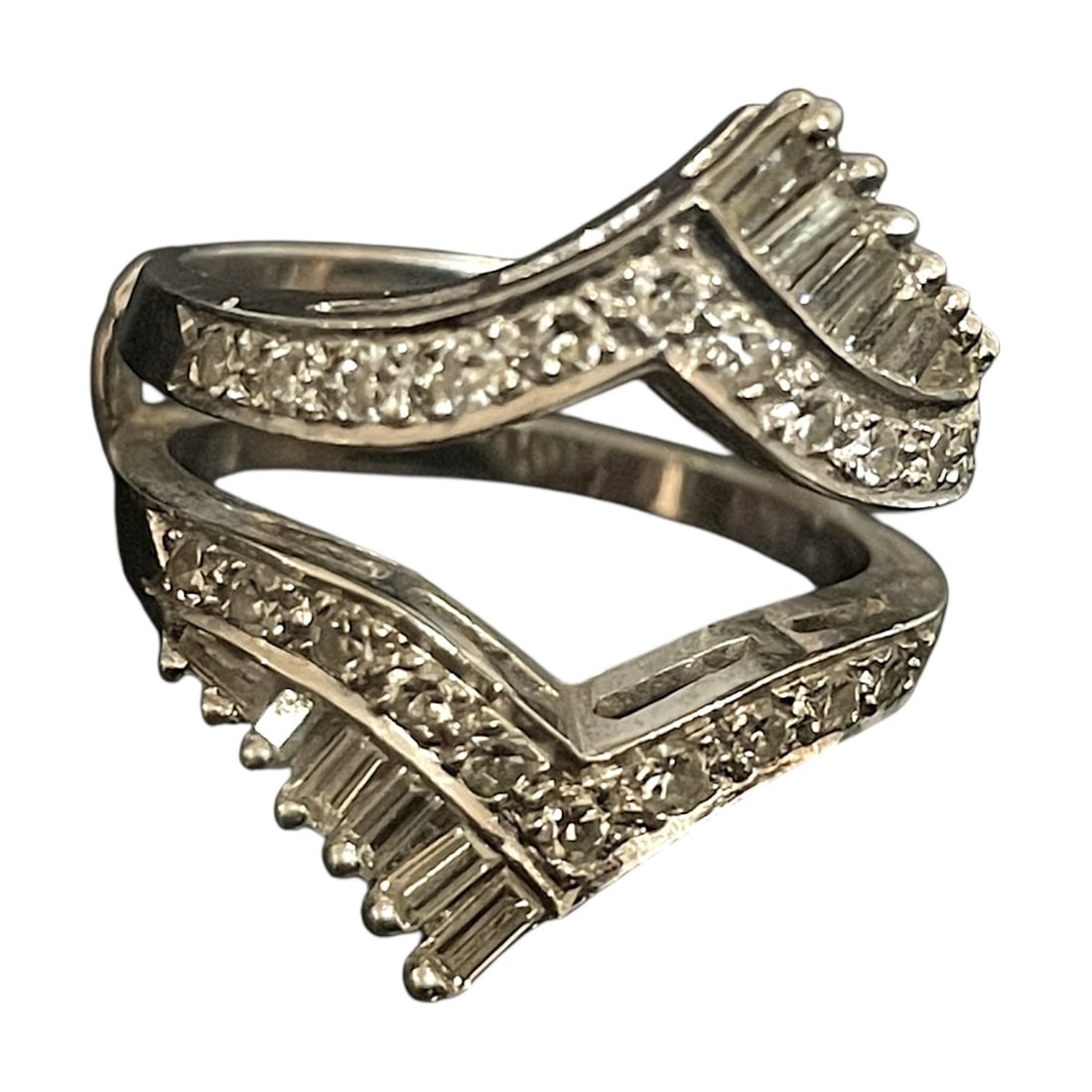 Ladies Diamond and Gold Wedding Ring Guard (1 of 4)