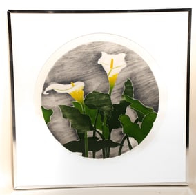 Daniel Goldstein, American, 1950, Calla Lilies, Woodblock Print