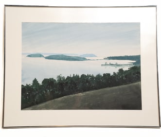Midal, Untitled, Trees on Water, Watercolor
