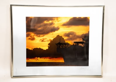 Harvey Lloyd, American, 1926, Untitled, Naval Ship at Sunset, Photograph