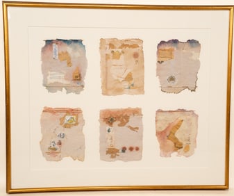 Suzanne Howes-Stevens, American, 1944 - 2017, Koan Series 12-17, Formed Paper, Collaged, Embedded