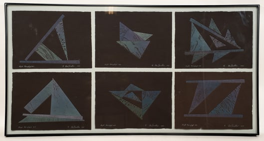 Eve Sandler, American, 1957, Night Hieroglyph 1-6, Monoprints