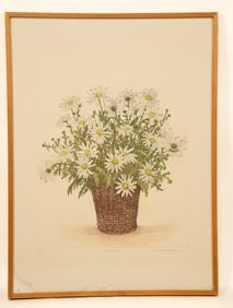 Arnold Iger, American, 1949, White Daisies, Etching