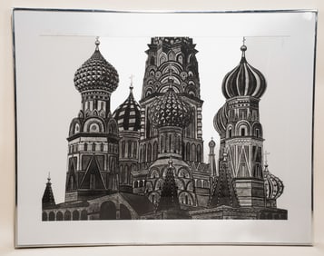 Leonard Lehrer, American, 1935, St. Basil's Cathedral, Etching