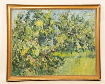 Elinore Schnurr, American, 1932, Apple Orchard, Mixed Media