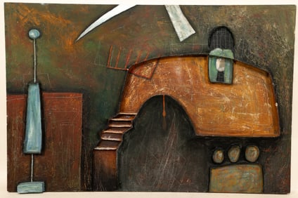 Debra Weier, American, 1954, Locked Up, Oil on Paper