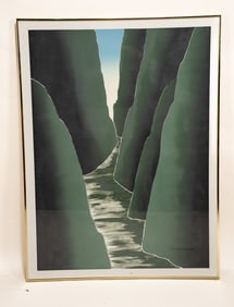 Daniel Goldstein, American, 1950, Green Canyon, Woodblock