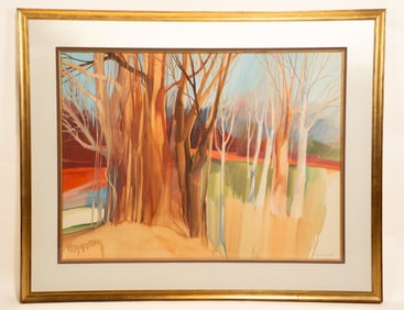 Betty Barnes Loehle, American, 1923 - 2013, Tree Series, Watercolor on Paper