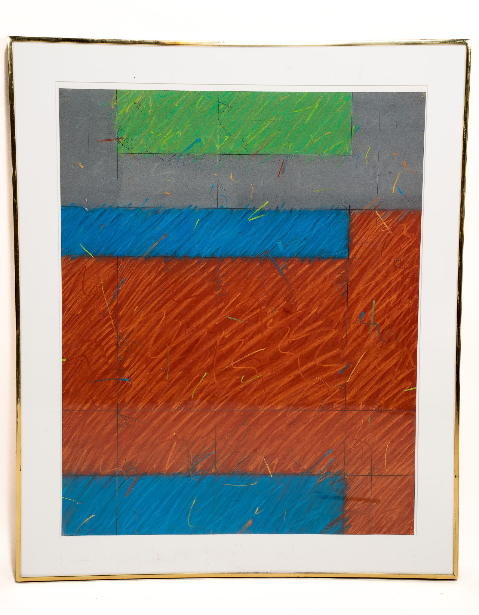 Laurent Sarlatte, American, 1945, Oahu Gecko, Gouache, Pencil, and Pastel on Paper: Laurent Sarlatte, American, 1945 Oahu Gecko, 1977 Gouache, pencil, and pastel on paper, H 29 x W 23 x D 1 inches Signed bottom left Thin gold frame, H 35 x W 28.75 x D 1.5 inches </