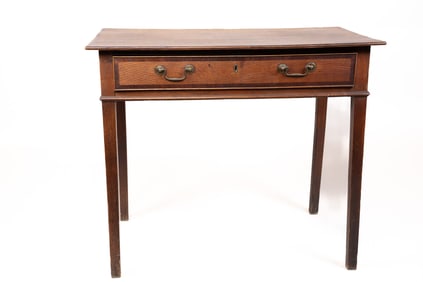 Antique George III Oak and Mahogany Lowboy