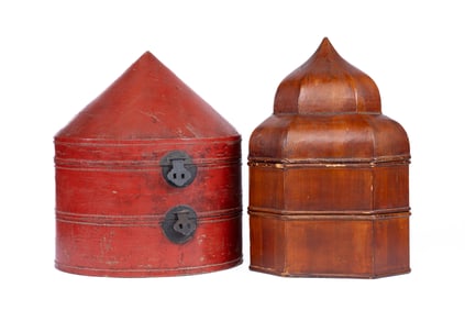 Pair of Chinese Double Hat Boxes