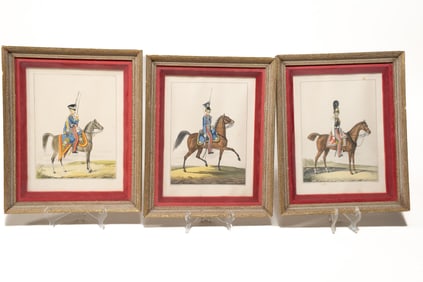 Collection of Vintage Colonial Style Knights on Horse Prints