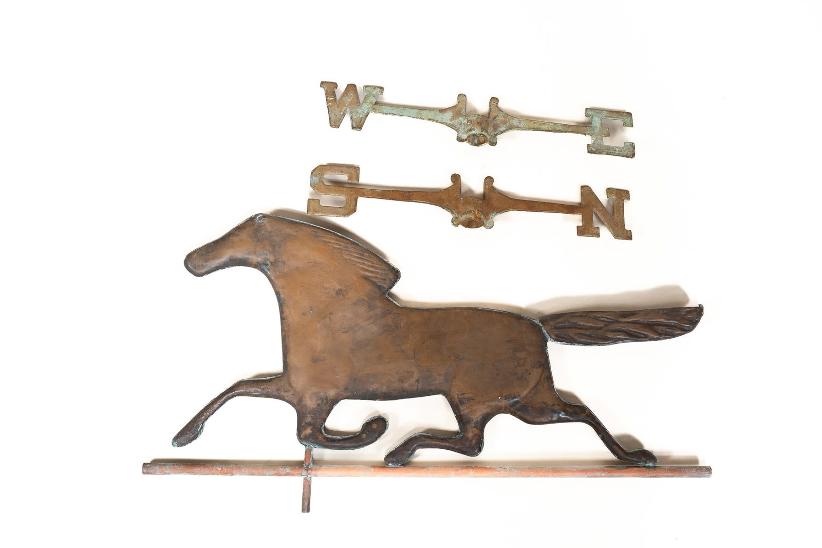 Antique Copper Running Horse Weathervane with Directionals (1 of 1)