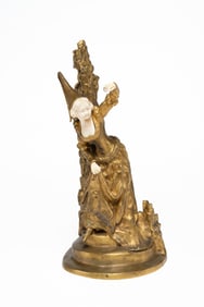 H. Monginot, Gilt Bronze Sculpture of Sorceress