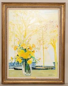 Michel Henry, French, 1928 - 2016, Roses d'indes, Oil on Canvas