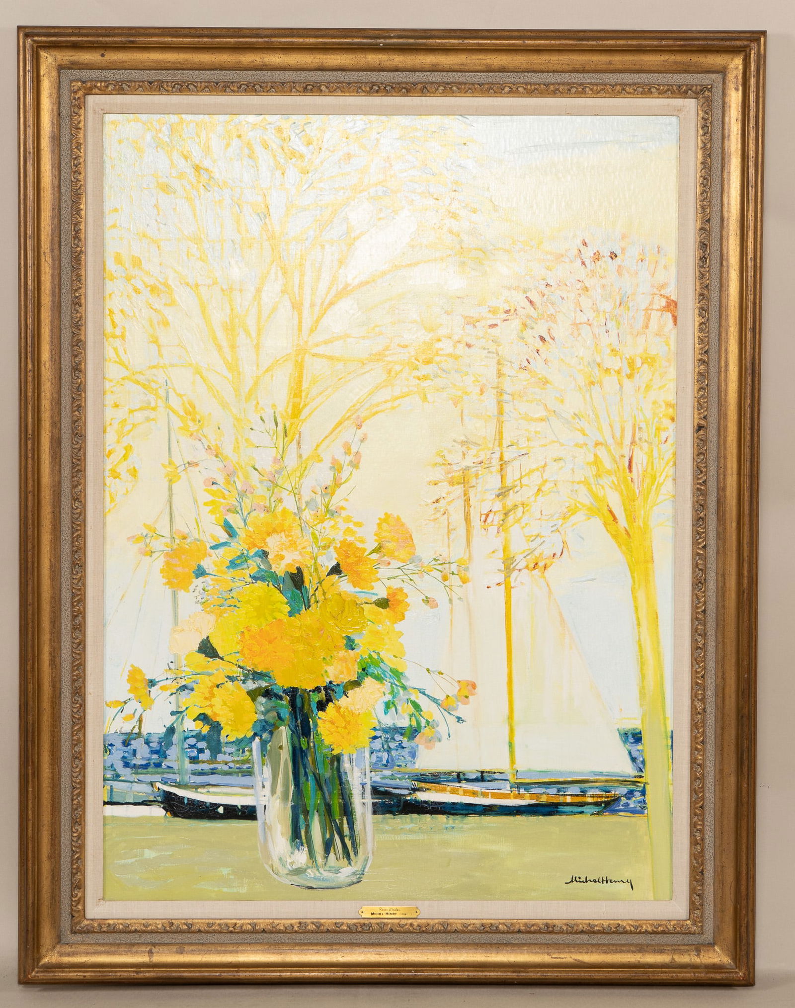 Michel Henry, French, 1928 - 2016, Roses d'indes, Oil on Canvas (1 of 5)