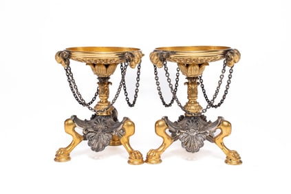 Pair of 19th Century Gilt Bronze Tazzas