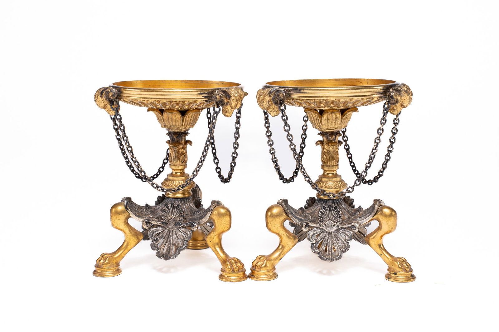 Pair of 19th Century Gilt Bronze Tazzas (1 of 1)