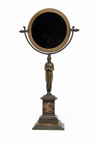 19th Century French Bronze Empire Period Pedestal Mirror