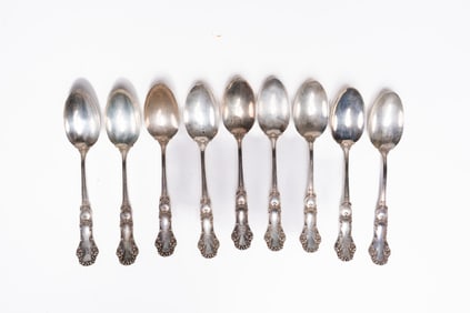 Set of 9 Vintage Sterling Serving Spoons