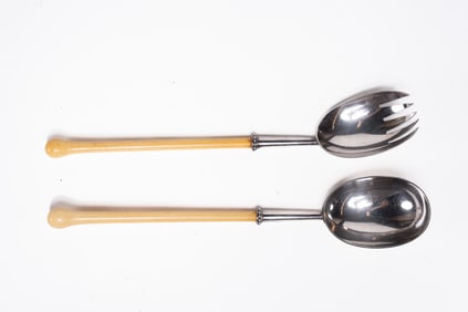 Pair of Vintage Sterling Serving Fork and Spoon