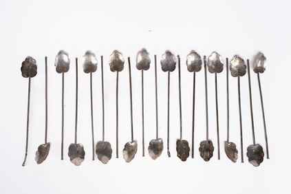 Set of 19 Vintage Sterling Spoon Straws