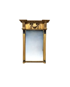 Vintage Louis XV Style Gilded Wood Pier Mirror with Egyptian Detailing