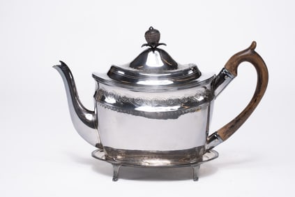 Hester Bateman Sterling Silver Coffee Pot and Tray