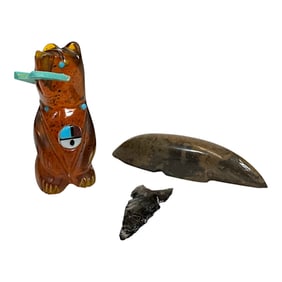 Three Native American Zuni Figures - Joanne Cheama & CAP