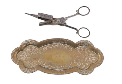 Three Pair of Brass Candle Snuffers with Trays