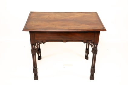 George III Mahogany Chippendale Style Silver Table