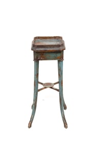 Antique Teal Chinoiserie Style Accent Table