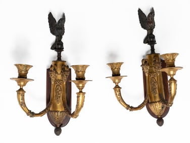 Pair of 19th Century Neoclassical Style Bronze Wall Sconces