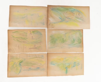 Berthe Morisot, French 1841 - 1895 , Set of 5 Drawings, Pencil on Paper
