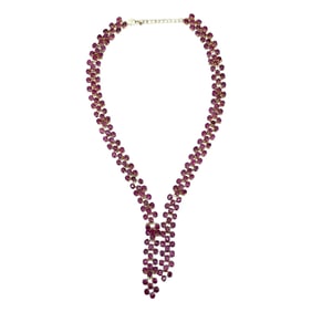 Ladies Ruby Tie Necklace