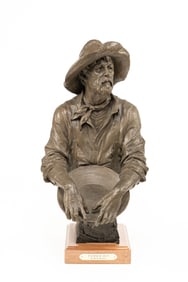 Blair Buswell, American 1956 - , Panned out, Bronze Sculpture