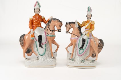 Pair of 19th Century Staffordshire General on a Horse
